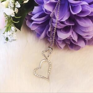 Sterling Silver Double Heart Necklace
